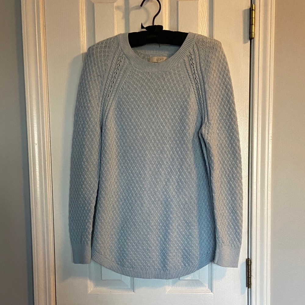 Light Blue Cable Knit Sweater